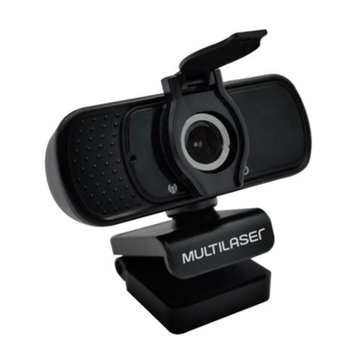 Webcam Full Hd 1080p 30Fps Multilaser Com Tripe Cancelamento de Ruído Microfone Conexão USB Preto - WC055