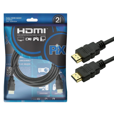 Cabo HDMI 2mts Versão 1.4 4K 15 Pinos Preto - PIX CHIP SCE 018-0214